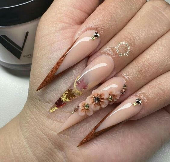 Brown Tip Nails