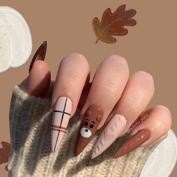 Matte Brown Nails