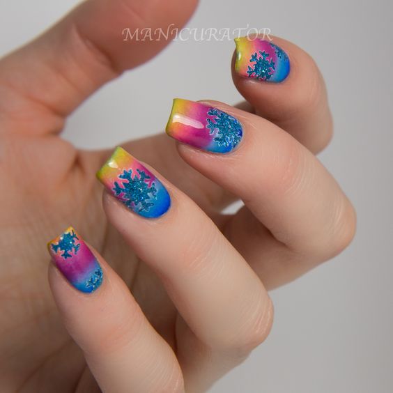 15 Winter Rainbow Nail Ideas for 2023-2024