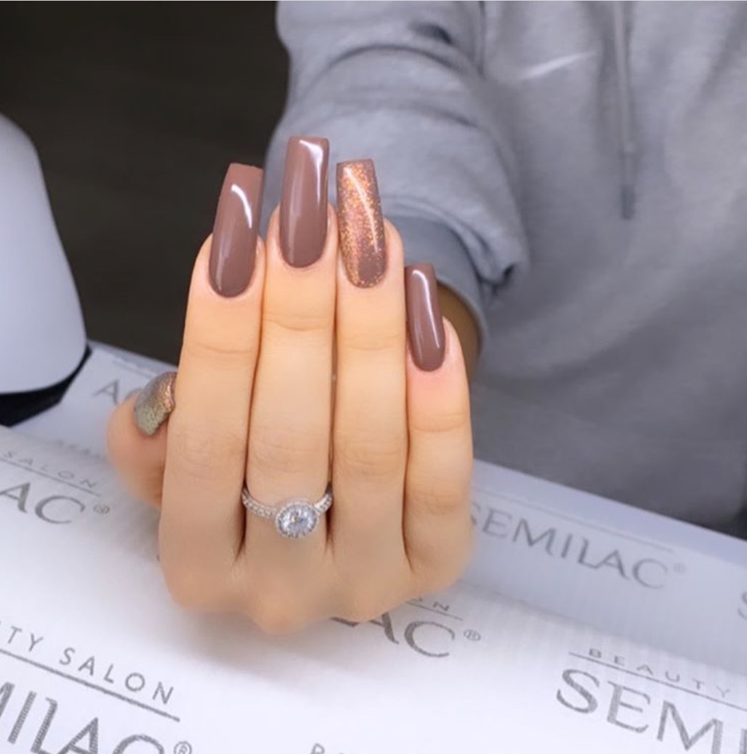 brown nail design