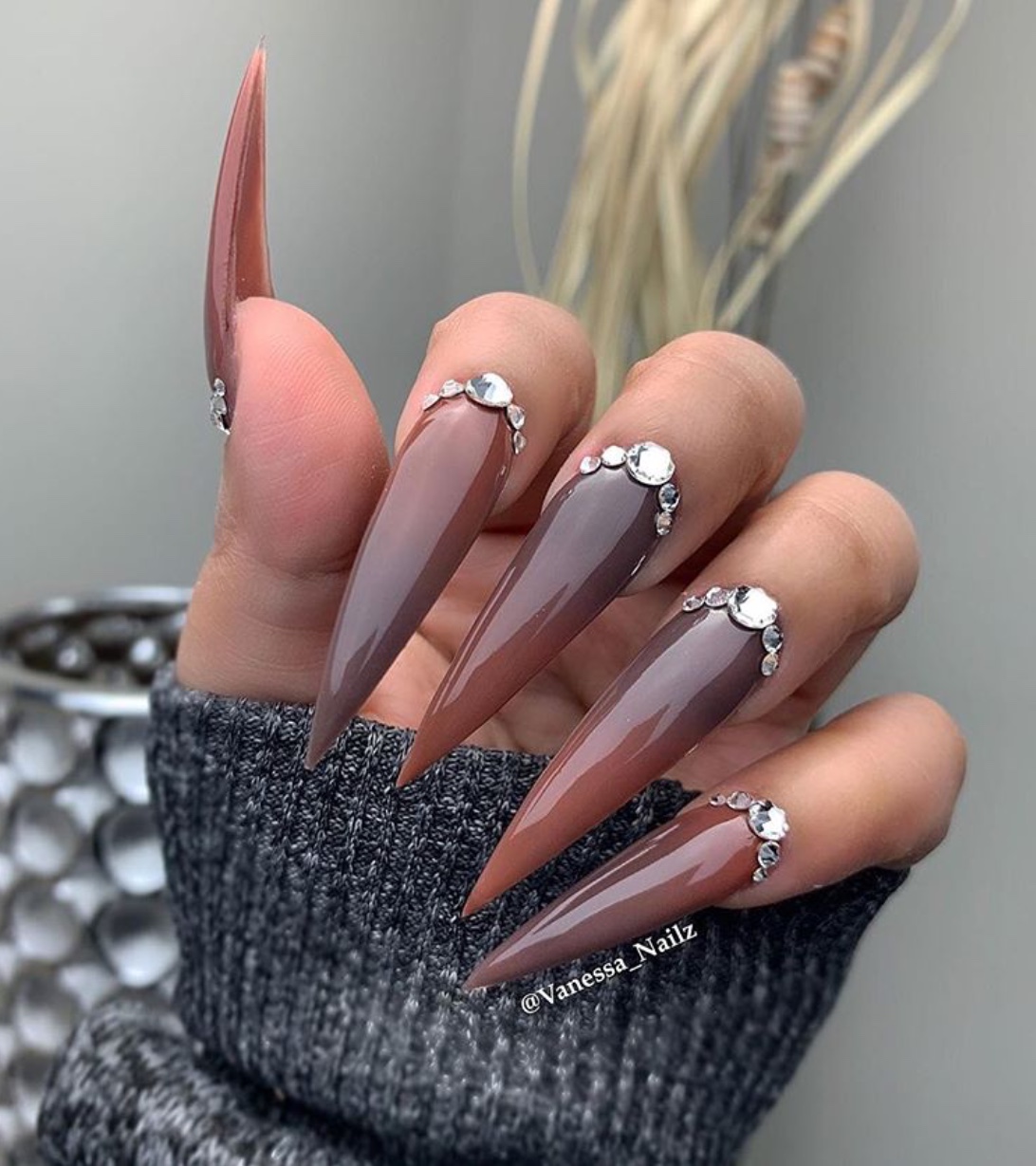 brown nail design