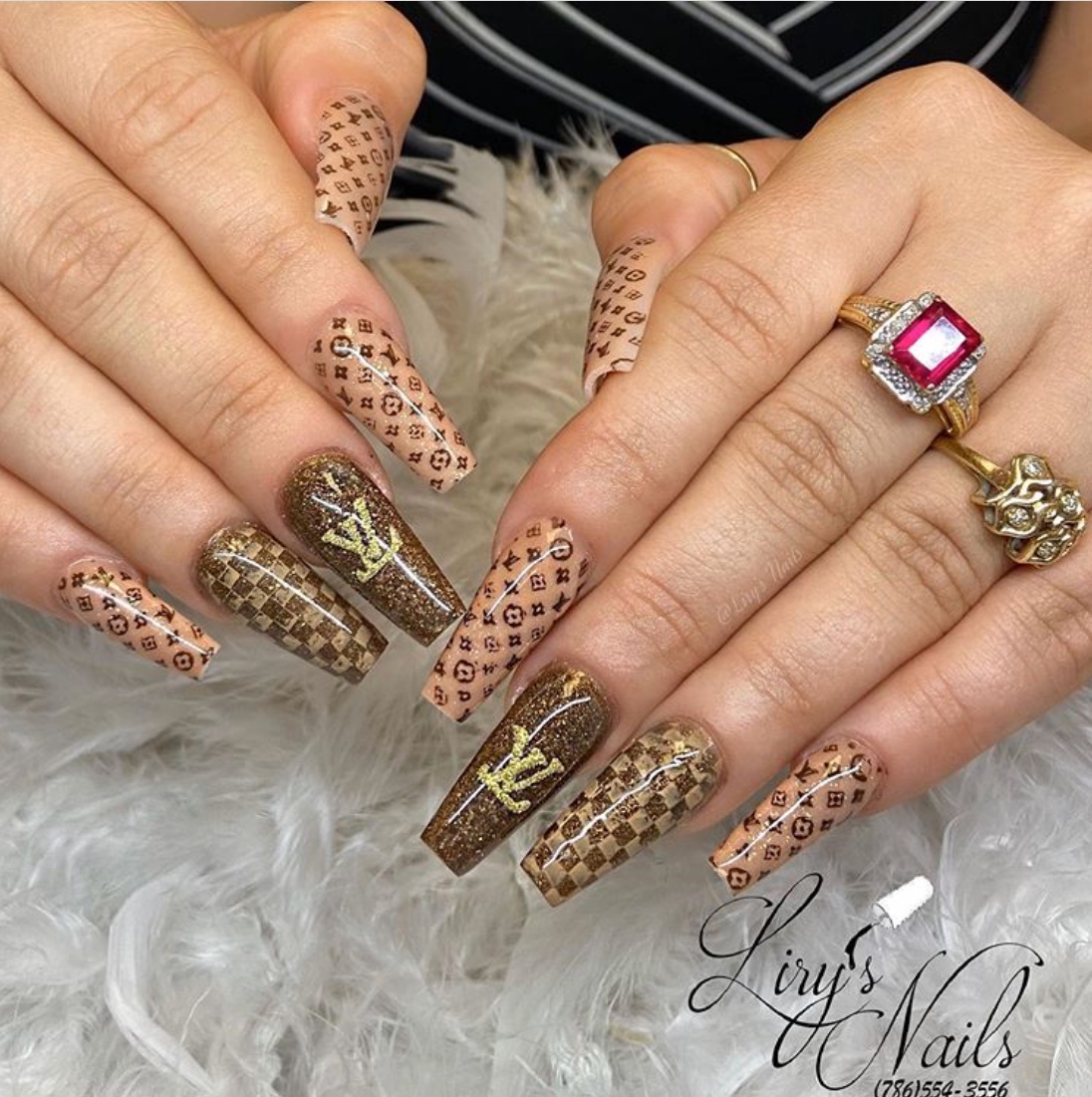 brown nail design