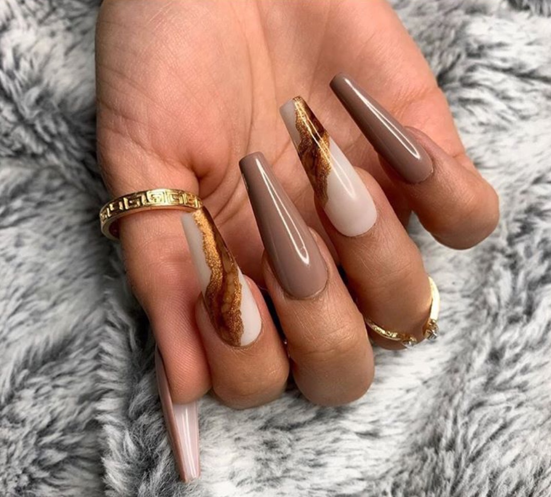 brown nail design