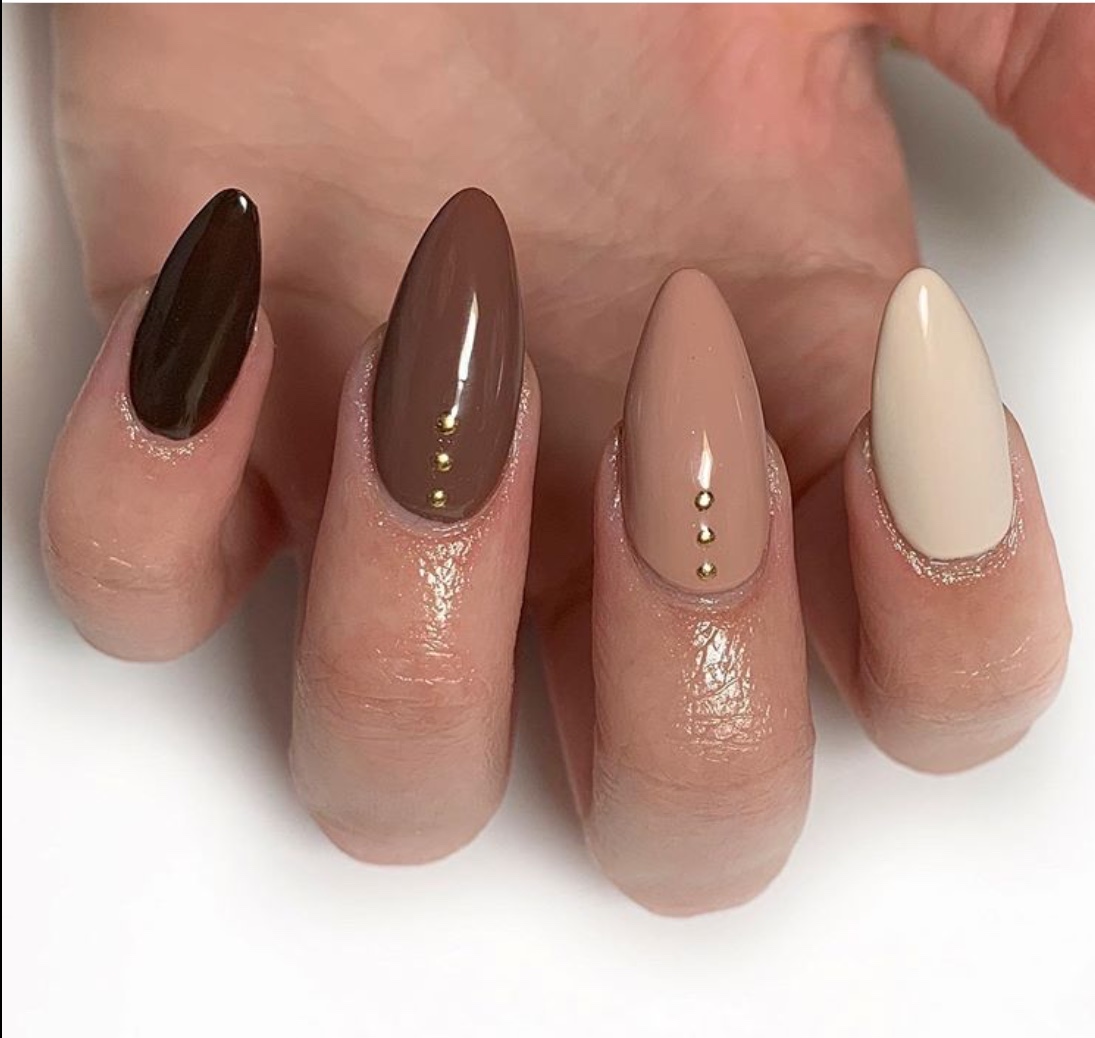 brown nail design