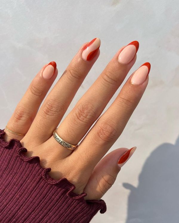 Burnt Orange French Nails