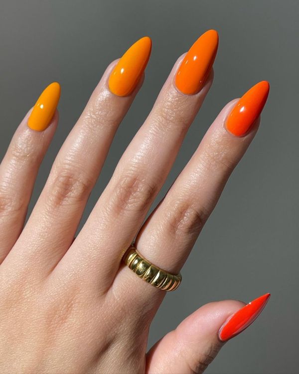 Orange Ombre Nails