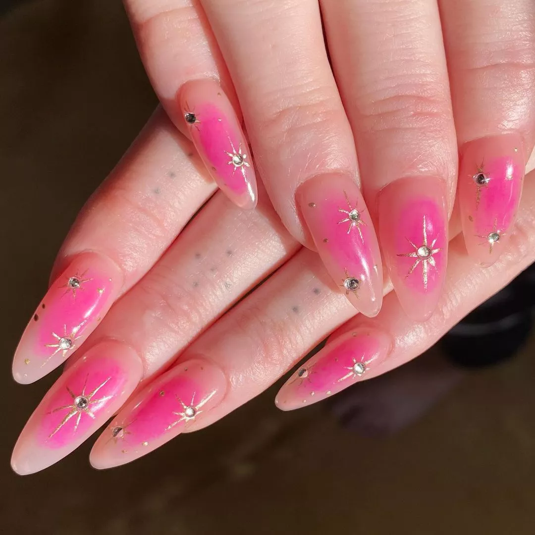 Pink Auras Aura Nails