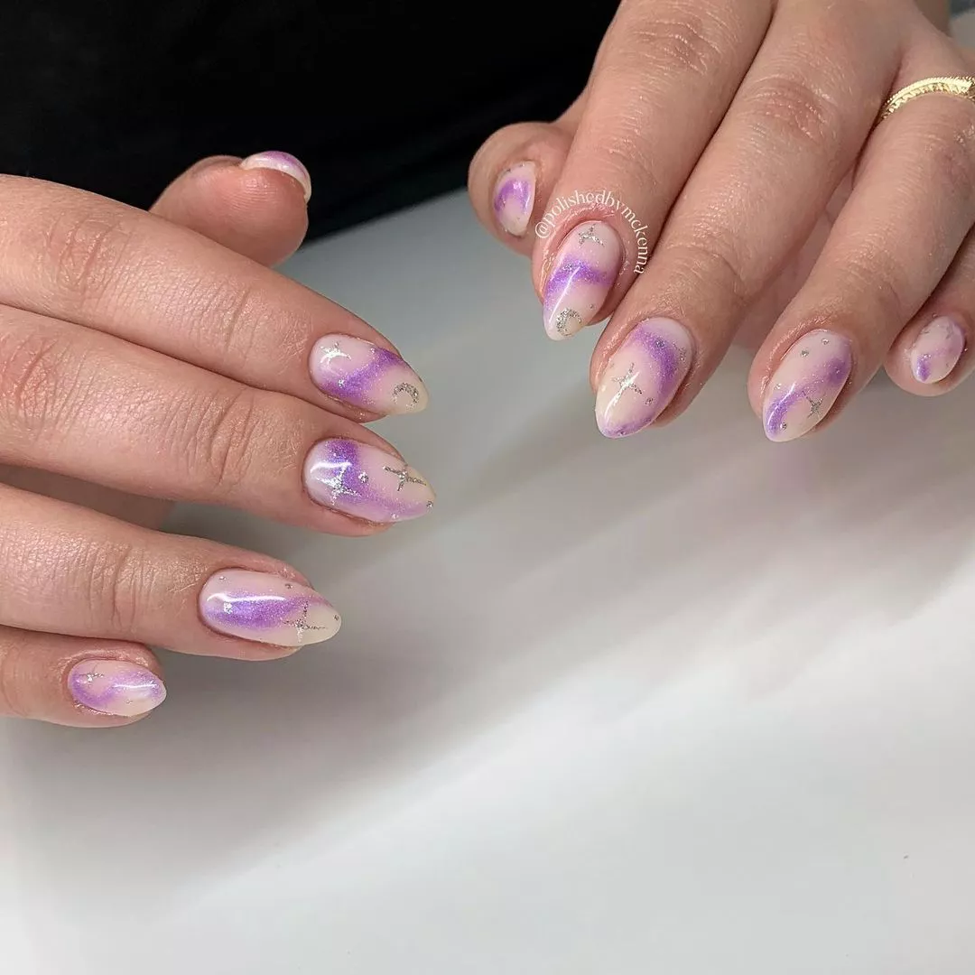 Negative Space Aura Nails