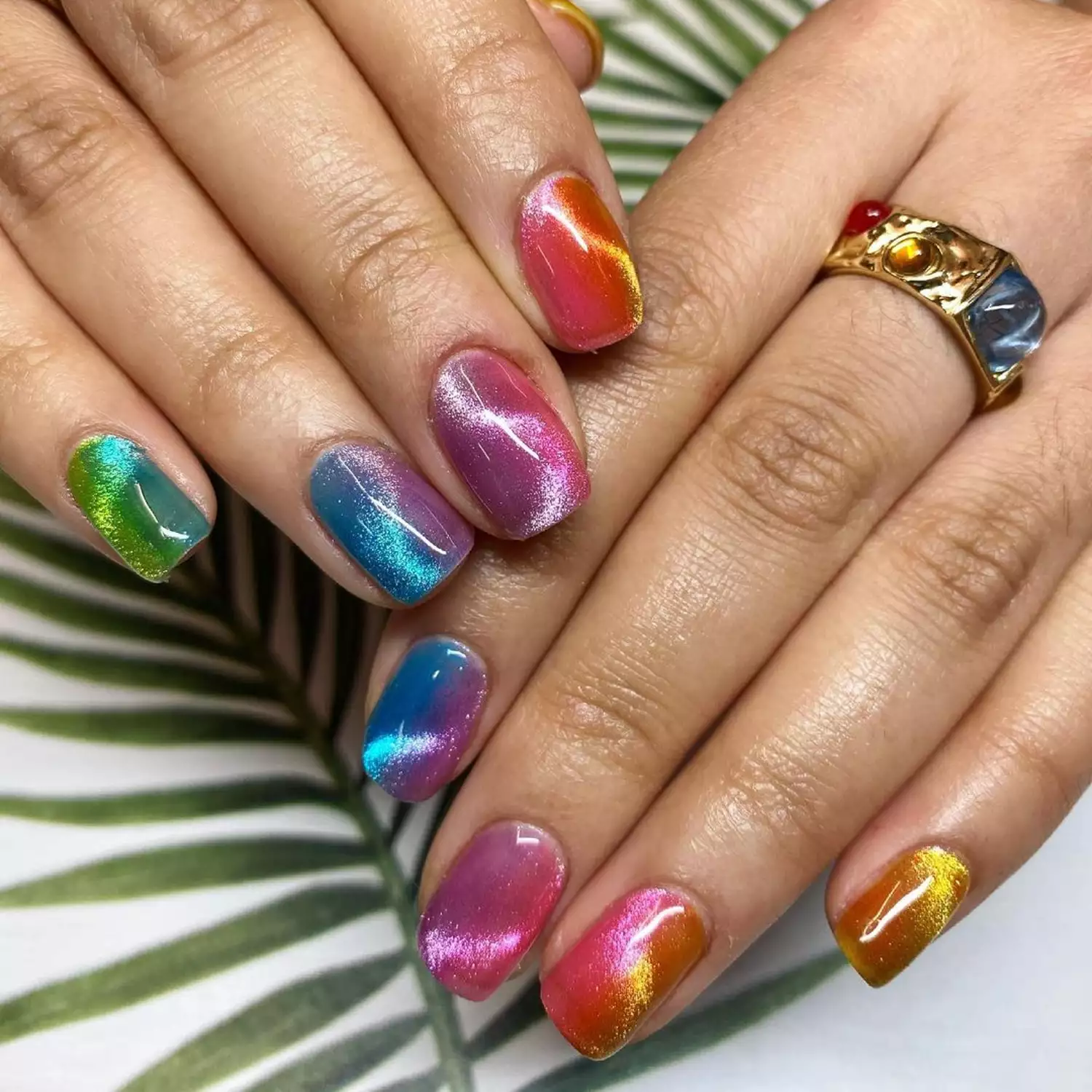 Velvet Rainbow manicure