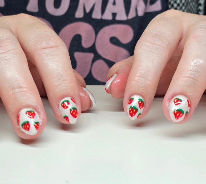 summer nail designs 2023 - strawberry tips