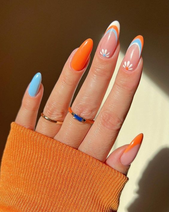 Orange Nails -  Trendy Nails Acrylic