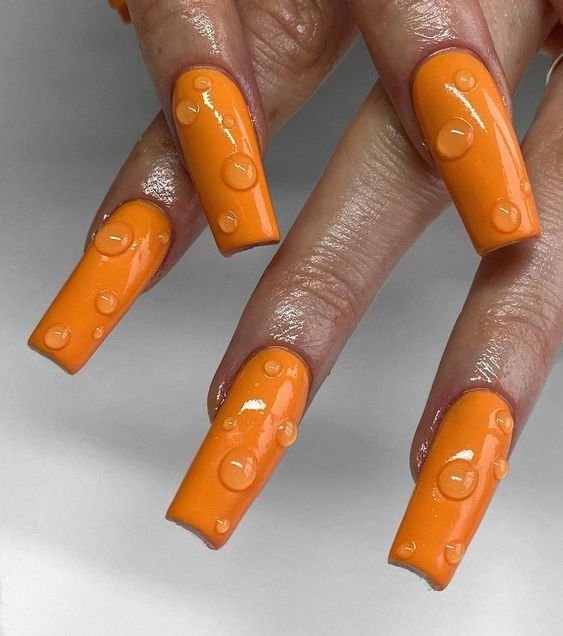 Orange Nails - Pastel Cherry Blossom Nail Wraps