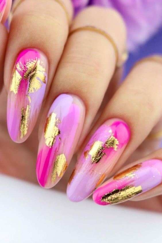 Pink Nails  - Elegant and Chic Almond Acrylic Nails