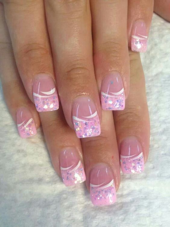 Pink Nails - Matte Glossy Hand Painted