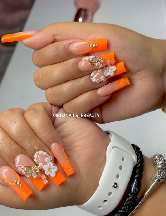 Orange Nail - Orange nails French