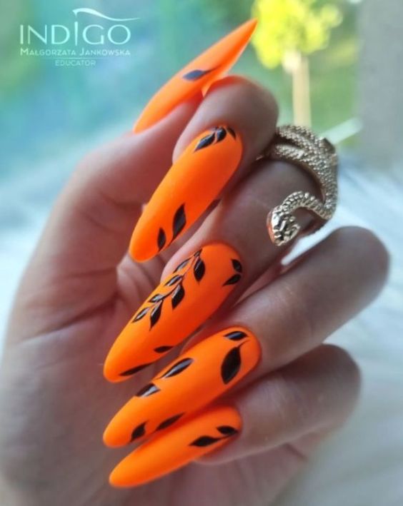 Orange Nails - Rock Tangerine Nails