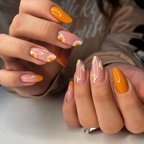 Orange Nails -  April Nail Season