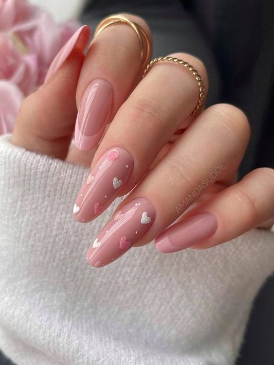 Pink Nails  -  Aesthetic Valentine's Day Nails