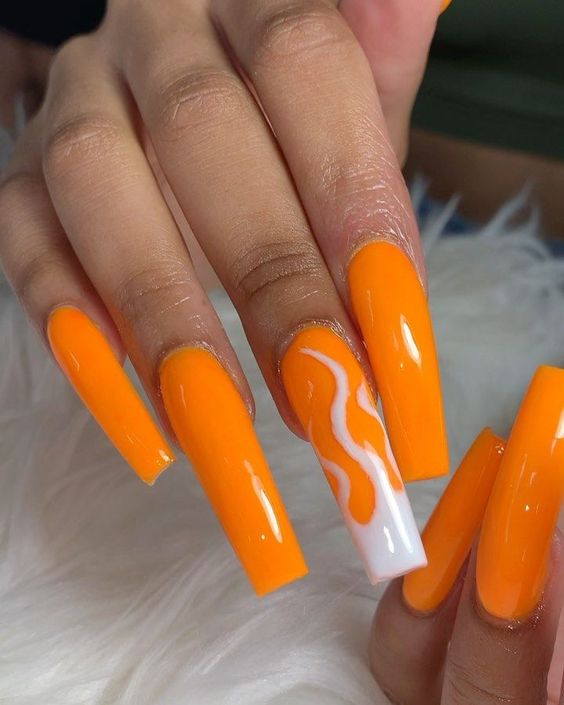 Orange Nails - Black Nail Tech