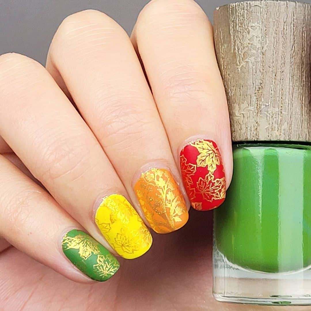 Fall Leaf Nail Designs