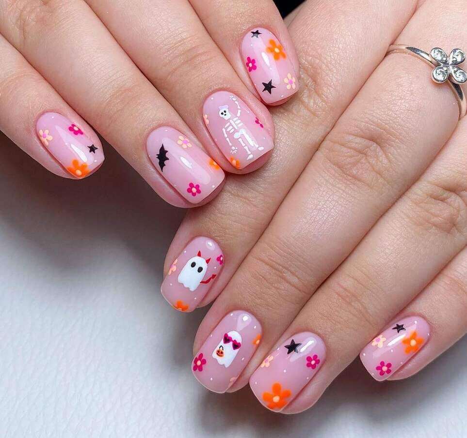 fun short halloween nail designs