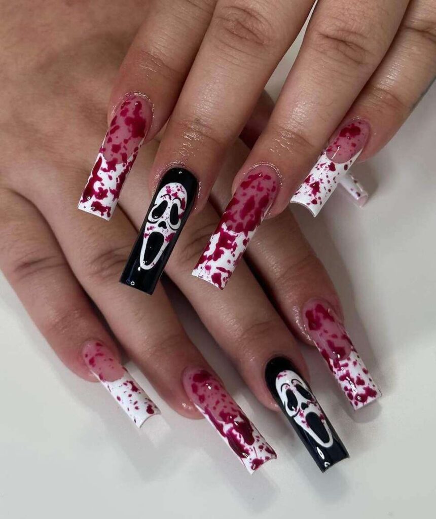 scream halloween nails