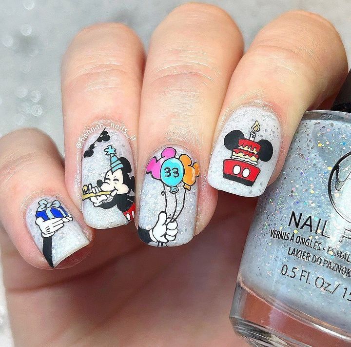 birthday disney nails