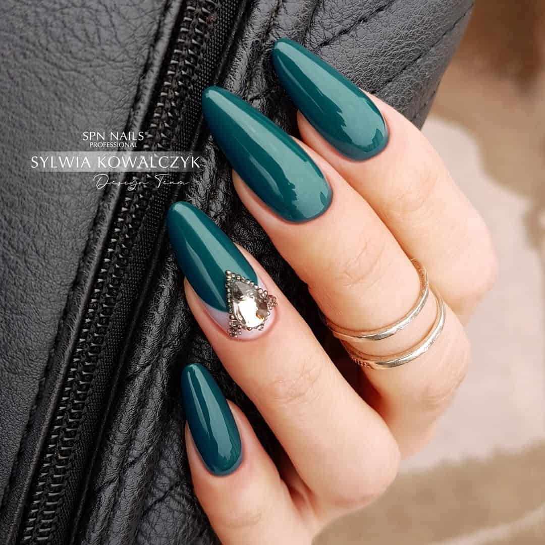 Long Brown Almond Fall Nails