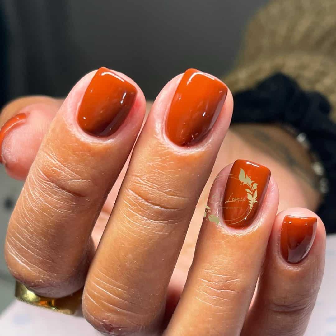 Natural Brown Fall Nails