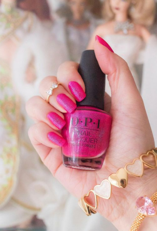 OPI pink big nail polish. pink nails. barbiecore barbie nails