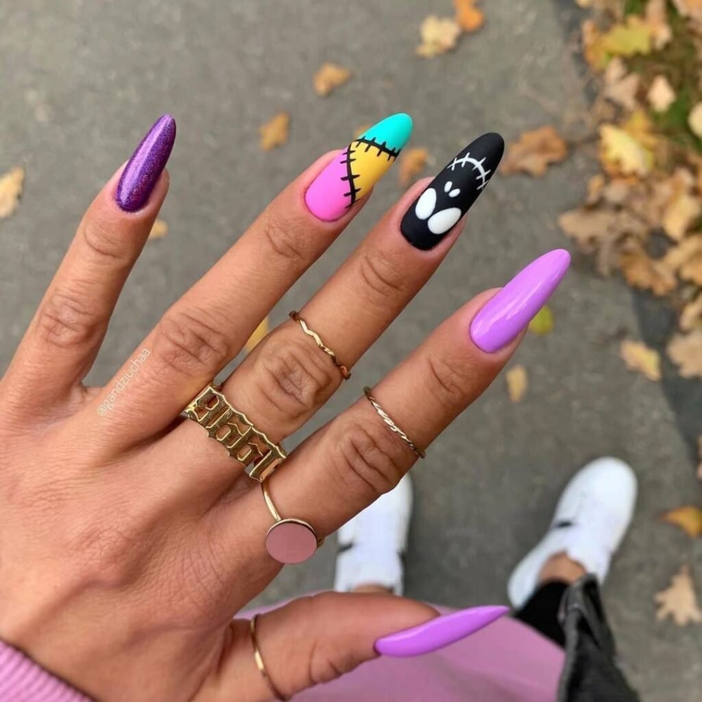 Purple long monster Nails