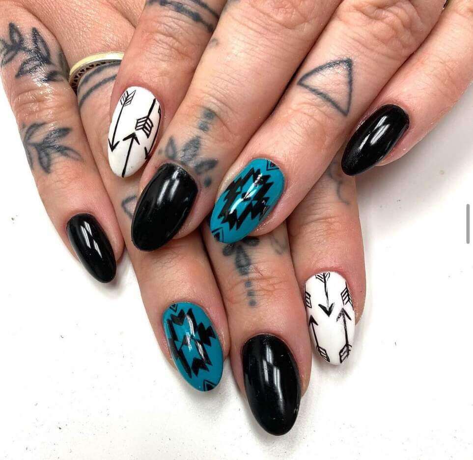 aztec western nail designs