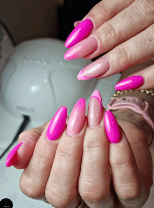 barbie pink nails designs