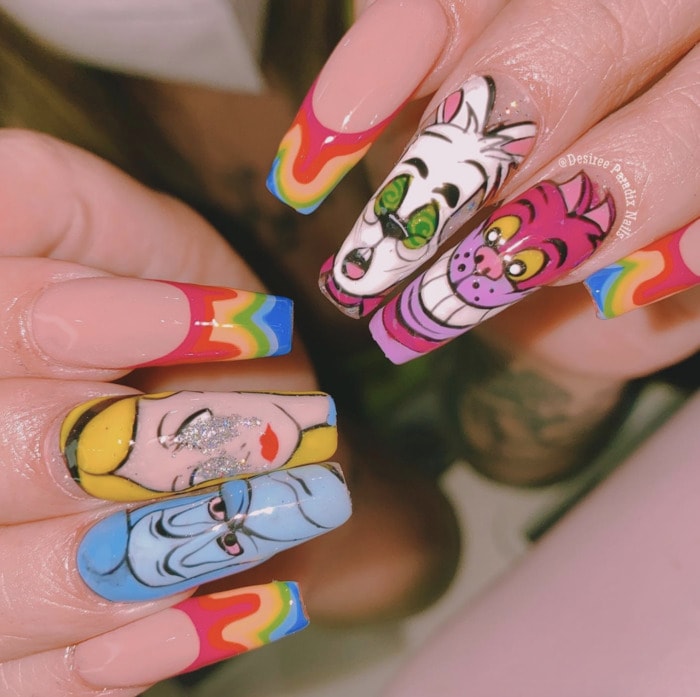 Spring Nail Designs - trippy alice in wonderland nails