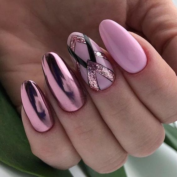 Pink Nails -  Oval Nails