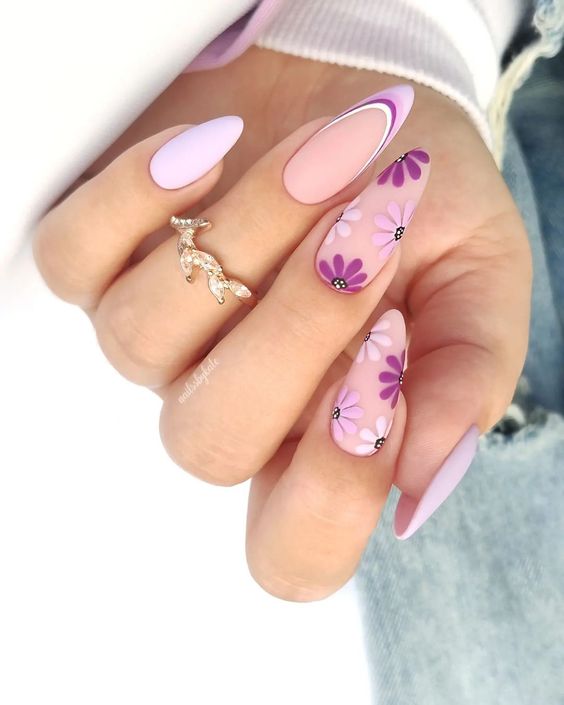 purple spring nails