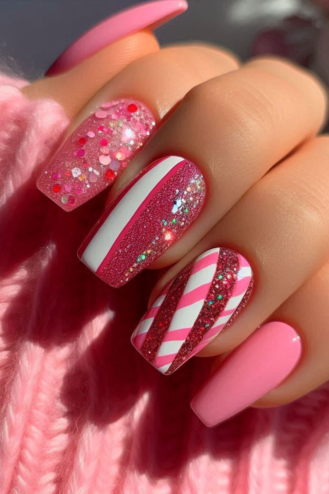 This Christmas, pink is making a splash as a standout fashion trend, and your nails are no exception!  Embrace the holiday spirit with one of these 21 stylish pink Christmas nail designs.  Gold, white, cute, short, simple, red, girly, silver, easy, classy, snowflake, bow, long, subtle, santa hat, and white, and red, glitter, and gold, and white glitter, and green, almond, and silver, and blue.