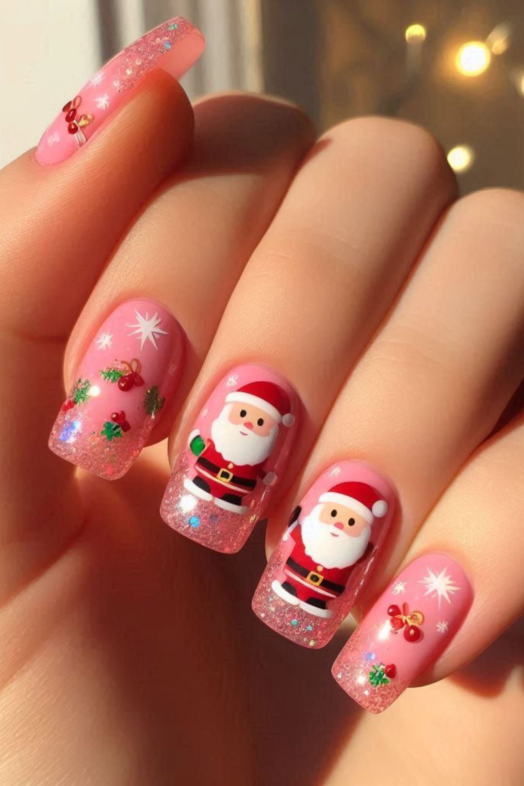 This Christmas, pink is making a splash as a standout fashion trend, and your nails are no exception!  Embrace the holiday spirit with one of these 21 stylish pink Christmas nail designs.  Gold, white, cute, short, simple, red, girly, silver, easy, classy, snowflake, bow, long, subtle, santa hat, and white, and red, glitter, and gold, and white glitter, and green, almond, and silver, and blue.