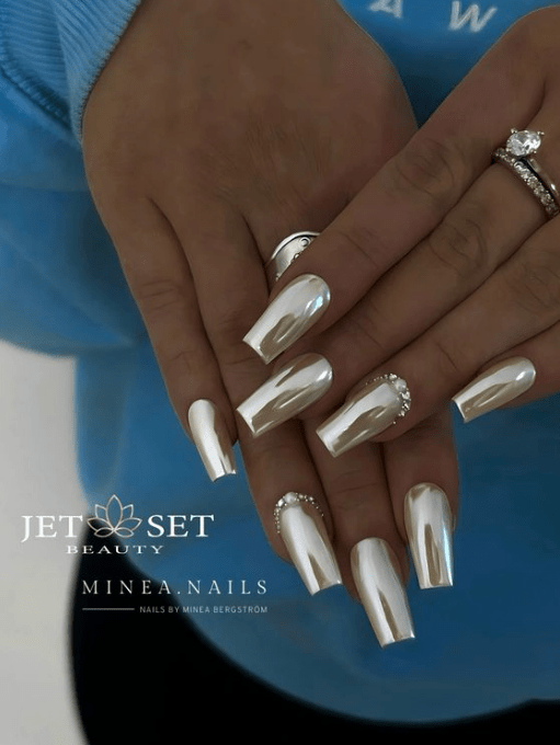 glazed wedding nails