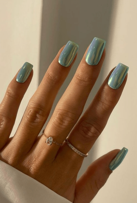 gel green nails