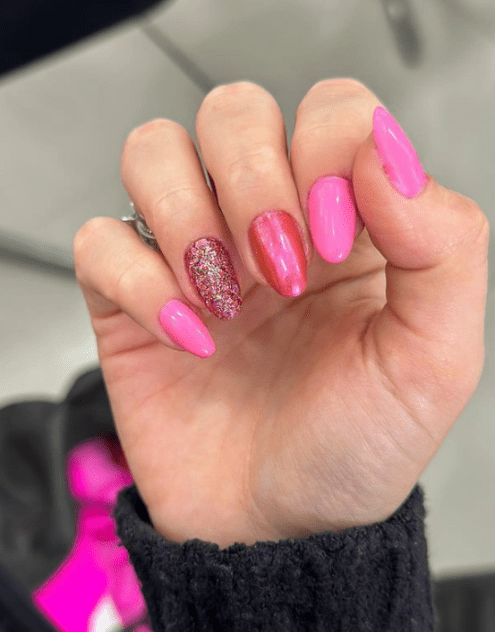 pink nails barbiecore