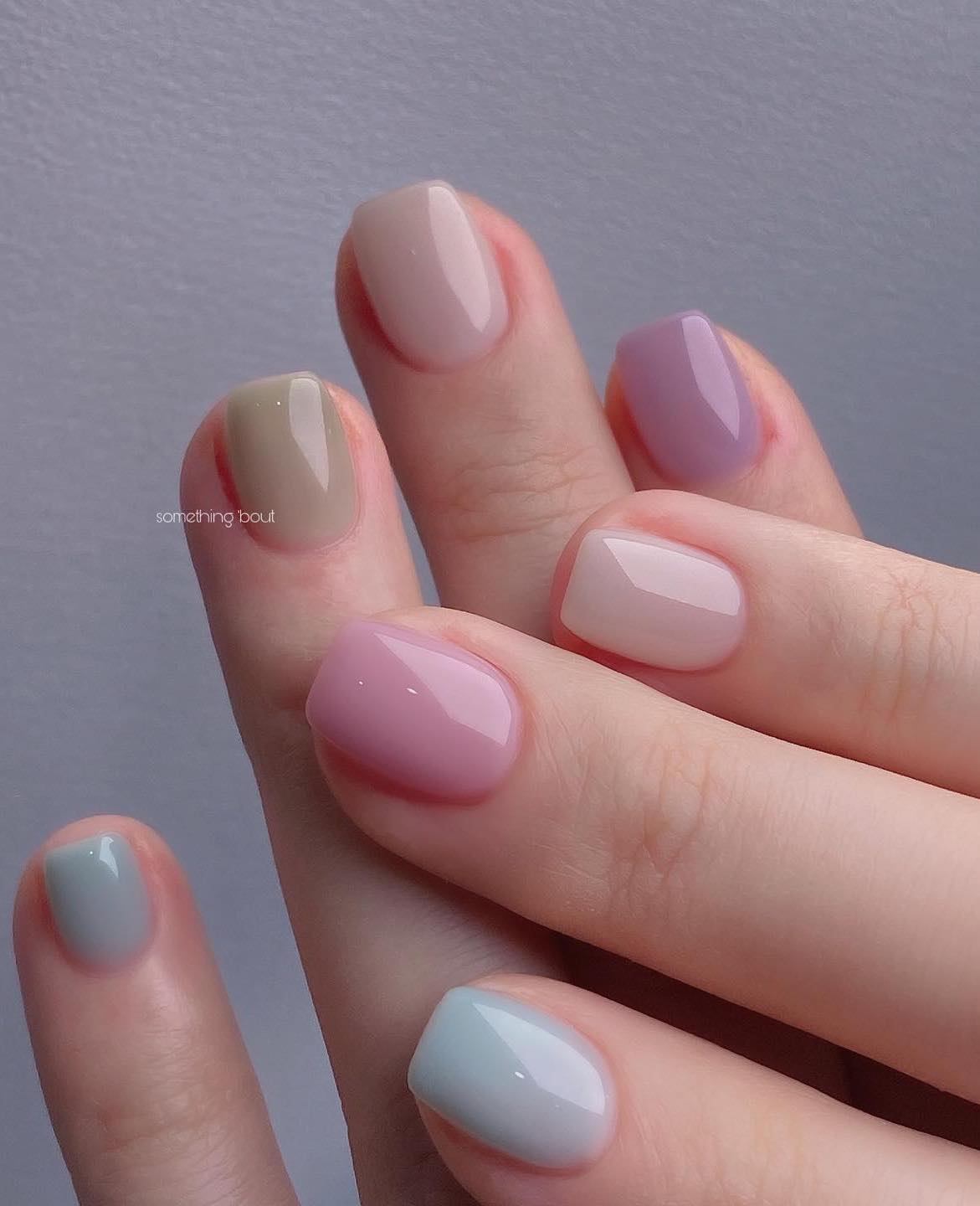 Pastel jelly nails.