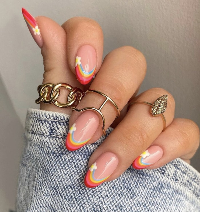 Spring Nails - over the rainbow tips