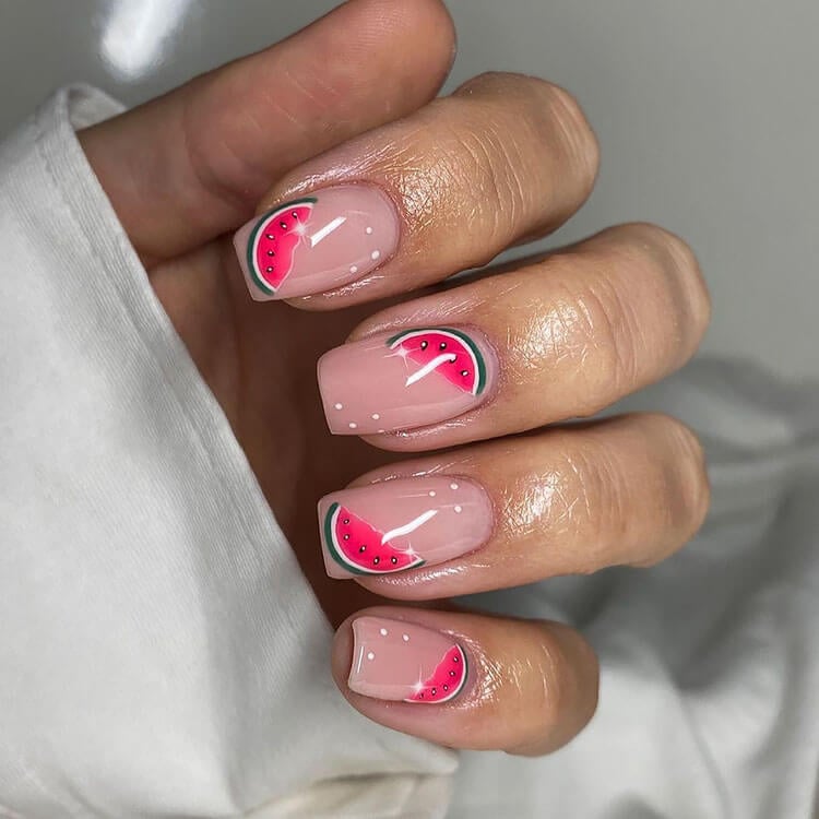 short watermelon nails