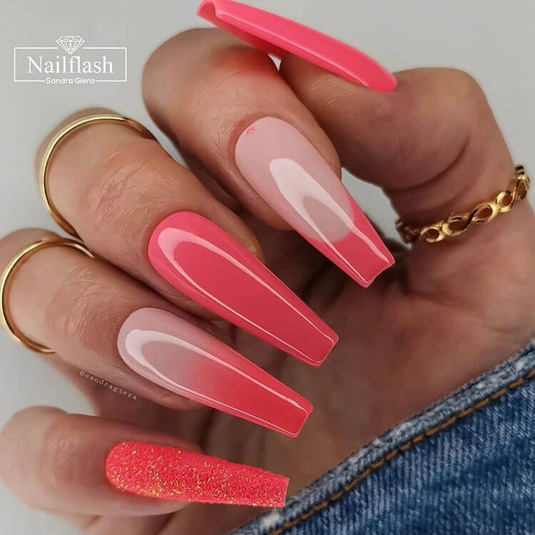 long pink nails