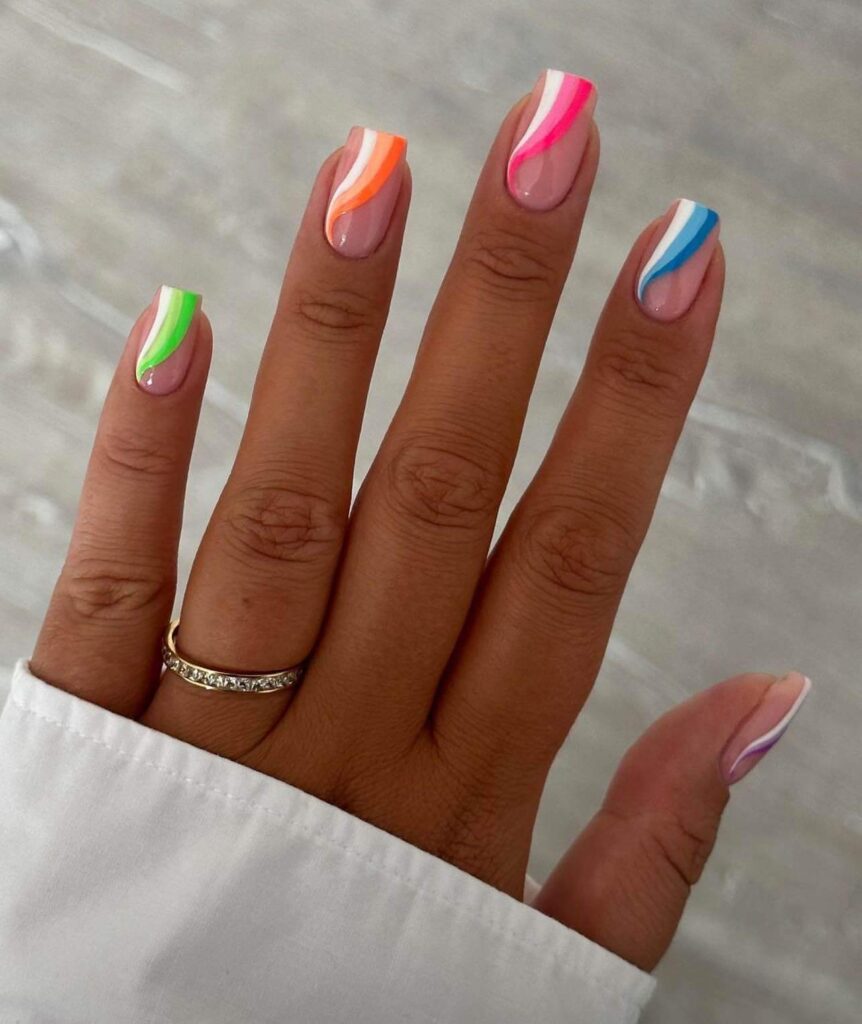 colorful summer nails