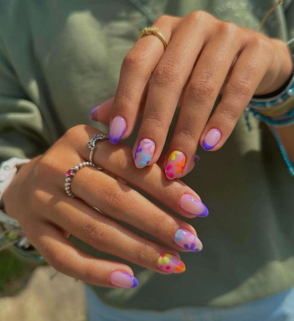 almond summer nails