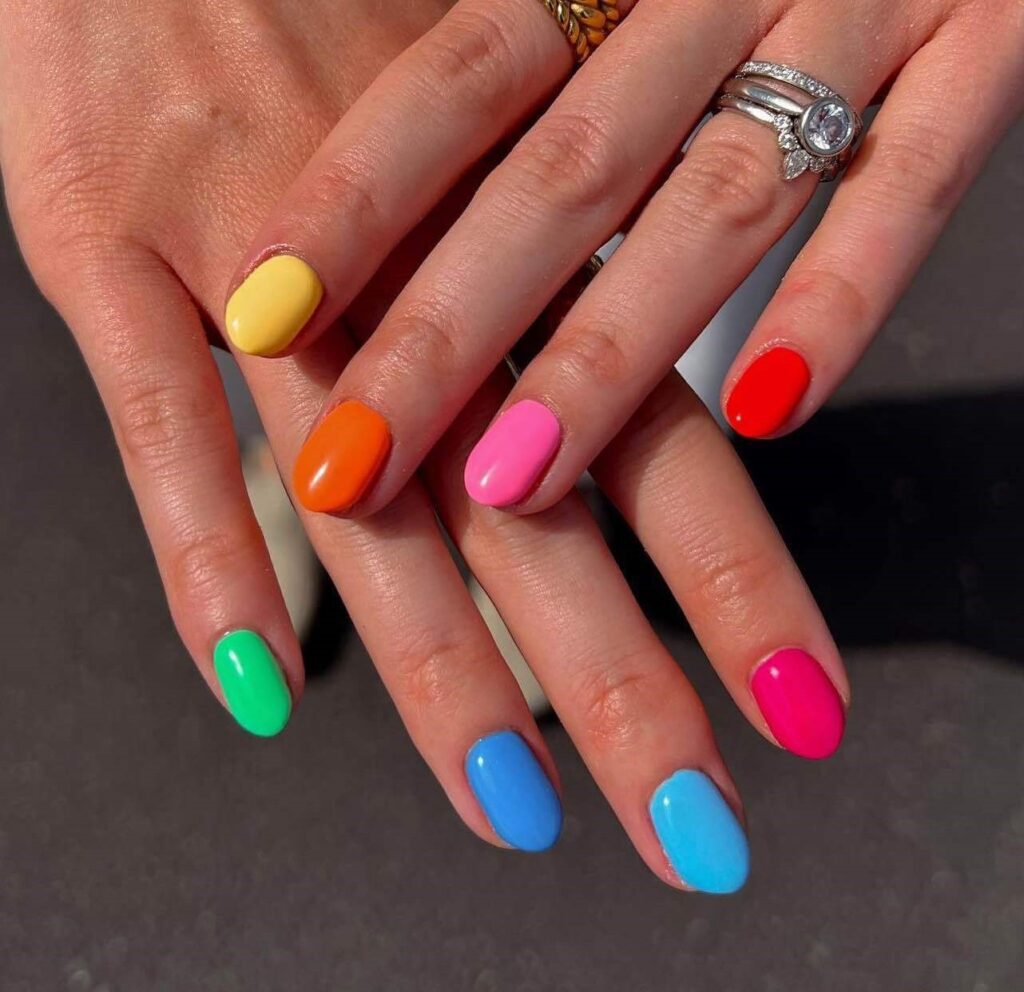 colorful summer nails