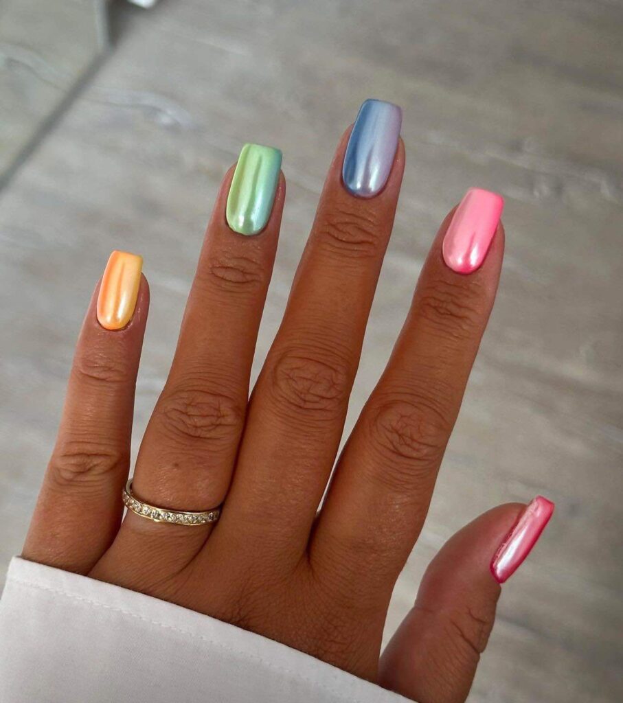 chrome summer nails