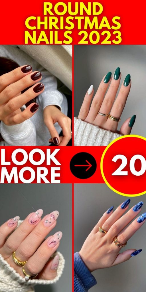 Round Christmas Nails 2023 20 Ideas